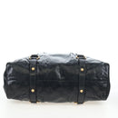 Miu Miu Hand Bag Leather 2way Black Gold Auth am12097SAV-5