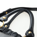 Miu Miu Hand Bag Leather 2way Black Gold Auth am12097SAV-8