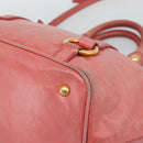 Miu Miu Hand Bag Leather 2way Pink Gold Auth am12098V-12