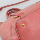 Miu Miu Hand Bag Leather 2way Pink Gold Auth am12098V-13