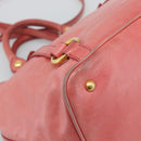 Miu Miu Hand Bag Leather 2way Pink Gold Auth am12098V-15
