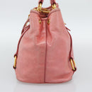 Miu Miu Hand Bag Leather 2way Pink Gold Auth am12098V-5