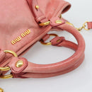 Miu Miu Hand Bag Leather 2way Pink Gold Auth am12098V-7