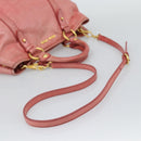 Miu Miu Hand Bag Leather 2way Pink Gold Auth am12098V-9