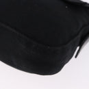 FENDI Mamma Baguette Shoulder Bag Cotton jersey Black Silver Auth am12099V-14