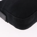 FENDI Mamma Baguette Shoulder Bag Cotton jersey Black Silver Auth am12099V-15