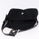 FENDI Mamma Baguette Shoulder Bag Cotton jersey Black Silver Auth am12099V-19