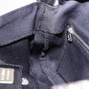 FENDI Mamma Baguette Shoulder Bag Cotton jersey Black Silver Auth am12099V-21