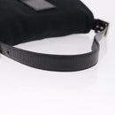 FENDI Mamma Baguette Shoulder Bag Cotton jersey Black Silver Auth am12099V-7