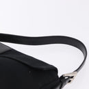 FENDI Mamma Baguette Shoulder Bag Cotton jersey Black Silver Auth am12099V-8