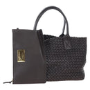 BOTTEGA VENETA INTRECCIATO Cabas PM Bag Leather Brown 141498 Auth am12100SAM-1