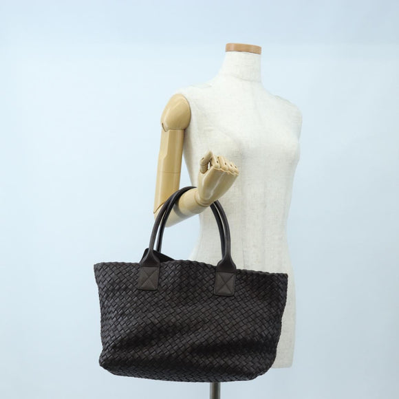 BOTTEGA VENETA INTRECCIATO Cabas PM Bag Leather Brown 141498 Auth am12100SAM