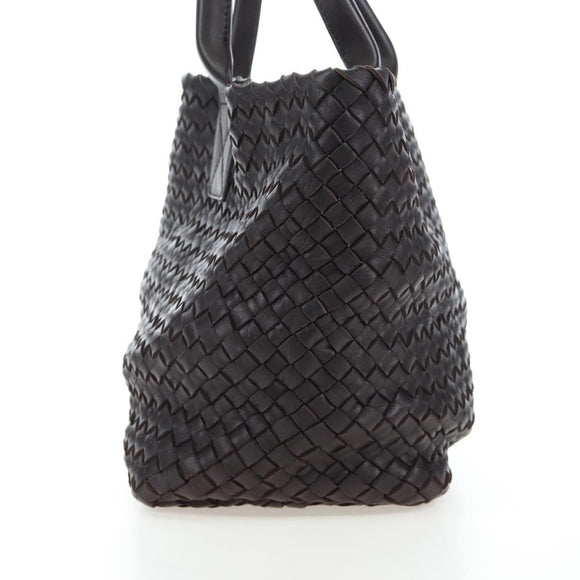 BOTTEGA VENETA INTRECCIATO Cabas PM Bag Leather Brown 141498 Auth am12100SAM