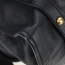 Miu Miu Side Ribbon Tote Bag Leather Black Gold RR1312 Auth am12103SAM-9