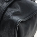 Miu Miu Side Ribbon Tote Bag Leather Black Gold RR1312 Auth am12103SAM-14