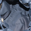 Miu Miu Side Ribbon Tote Bag Leather Black Gold RR1312 Auth am12103SAM-10