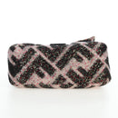 FENDI Chain Mamma Baguette Bag Wool Sequin Enamel Black Pink Auth am12104SM-5