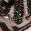 FENDI Chain Mamma Baguette Bag Wool Sequin Enamel Black Pink Auth am12104SM-15