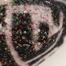 FENDI Chain Mamma Baguette Bag Wool Sequin Enamel Black Pink Auth am12104SM-17