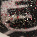 FENDI Chain Mamma Baguette Bag Wool Sequin Enamel Black Pink Auth am12104SM-9