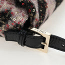FENDI Chain Mamma Baguette Bag Wool Sequin Enamel Black Pink Auth am12104SM-8