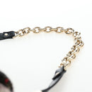 FENDI Chain Mamma Baguette Bag Wool Sequin Enamel Black Pink Auth am12104SM-14