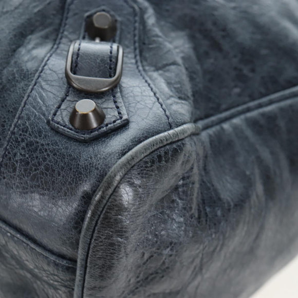 BALENCIAGA The Vero Hand Bag Leather 2way Navy 235216 Auth am12108SAM