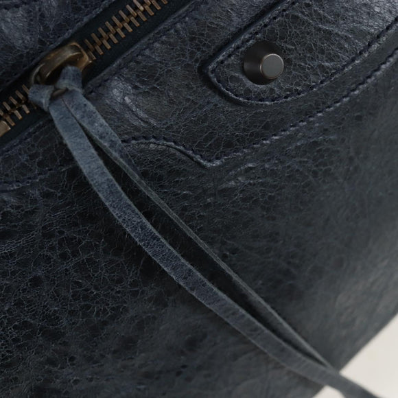 BALENCIAGA The Vero Hand Bag Leather 2way Navy 235216 Auth am12108SAM