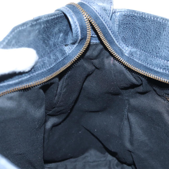 BALENCIAGA The Vero Hand Bag Leather 2way Navy 235216 Auth am12108SAM