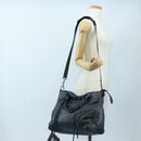 BALENCIAGA The Vero Hand Bag Leather 2way Navy 235216 Auth am12108SAM-28