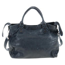 BALENCIAGA The Vero Hand Bag Leather 2way Navy 235216 Auth am12108SAM-2