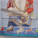 HERMES Carre 90 Scarf ”PANI LA SHAR PAWNEE” Silk Blue Auth am12110M-21