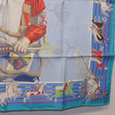 HERMES Carre 90 Scarf ”PANI LA SHAR PAWNEE” Silk Blue Auth am12110M-22