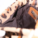 FENDI Leopard Mamma Baguette Bag Harako leather Beige Silver Auth am12111SM-22