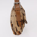 FENDI Leopard Mamma Baguette Bag Harako leather Beige Silver Auth am12111SM-4