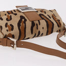 FENDI Leopard Mamma Baguette Bag Harako leather Beige Silver Auth am12111SM-6