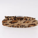 FENDI Leopard Mamma Baguette Bag Harako leather Beige Silver Auth am12111SM-5