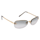 CHANEL Rimless CC Sunglasses metal Gray CC Auth am12112M-1