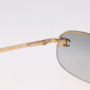 CHANEL Rimless CC Sunglasses metal Gray CC Auth am12112M-10