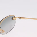 CHANEL Rimless CC Sunglasses metal Gray CC Auth am12112M-11