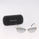 CHANEL Rimless CC Sunglasses metal Gray CC Auth am12112M-14