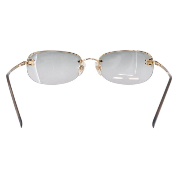 CHANEL Rimless CC Sunglasses metal Gray CC Auth am12112M