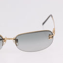 CHANEL Rimless CC Sunglasses metal Gray CC Auth am12112M-5