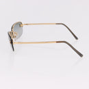CHANEL Rimless CC Sunglasses metal Gray CC Auth am12112M-7