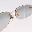 CHANEL Rimless CC Sunglasses metal Gray CC Auth am12112M-8