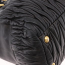 Miu Miu Matelasse Hand Bag Leather 2way Black Gold Auth am12113V-15