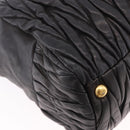 Miu Miu Matelasse Hand Bag Leather 2way Black Gold Auth am12113V-17