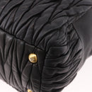 Miu Miu Matelasse Hand Bag Leather 2way Black Gold Auth am12113V-10