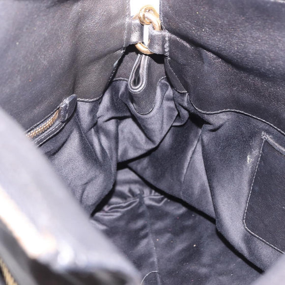 Miu Miu Matelasse Hand Bag Leather 2way Black Gold Auth am12113V