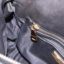 Miu Miu Matelasse Hand Bag Leather 2way Black Gold Auth am12113V-23